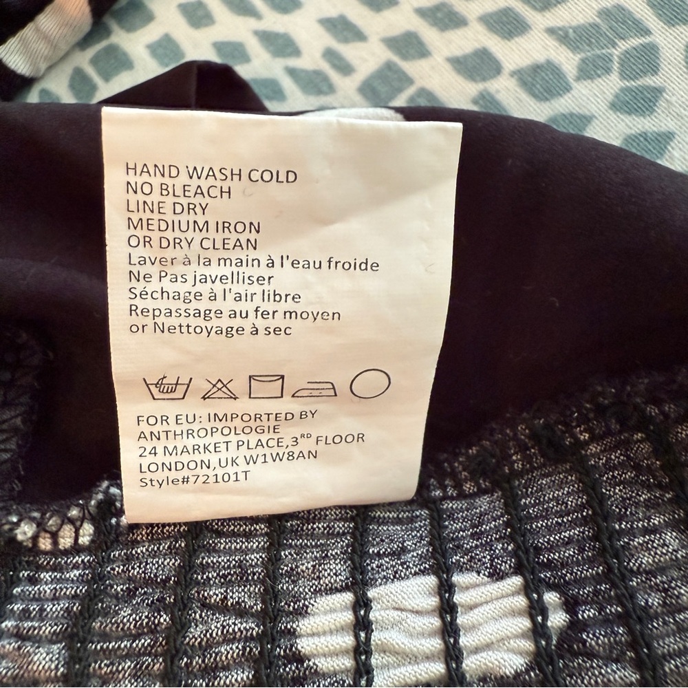 Anthropologie | Black and White Polka Dot Smocked Waist Blouse - Picture 11 of 11